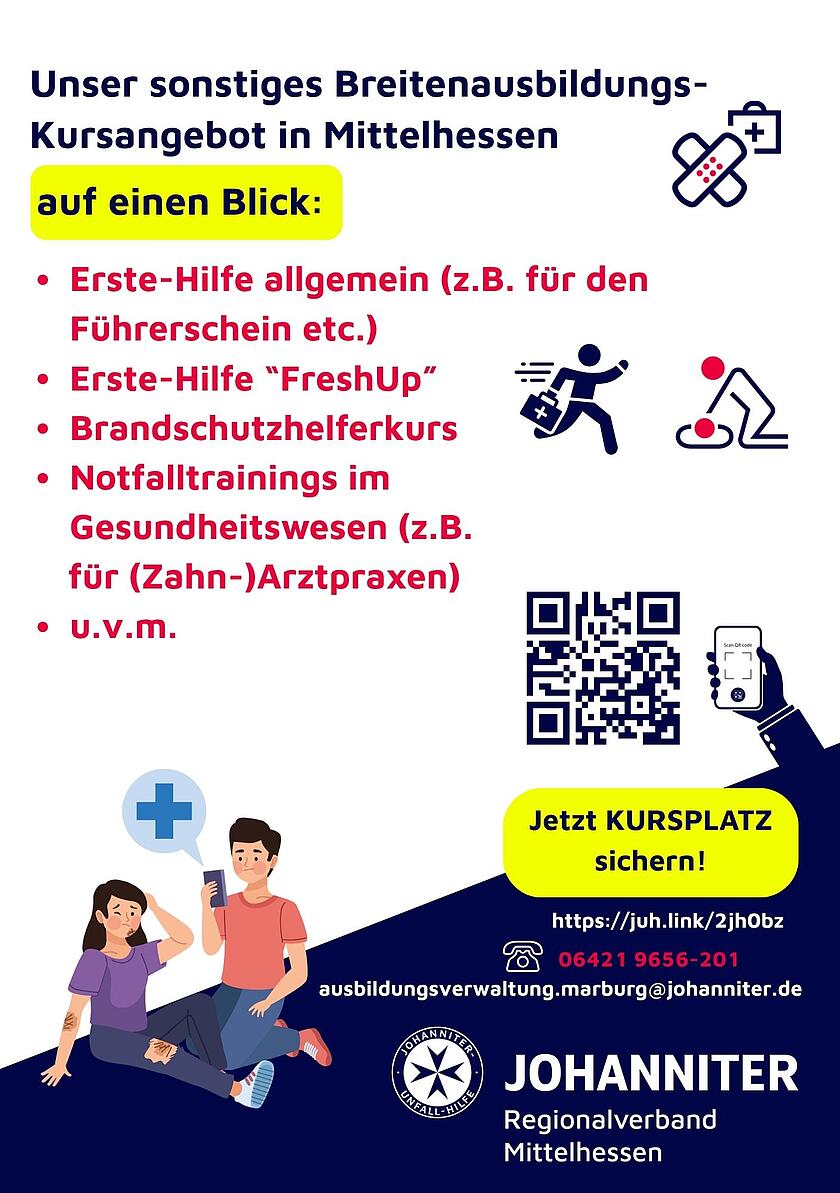Abbildung des Flyers Erste-Hilfe-Angebote im Regionalverband Mittelhessen