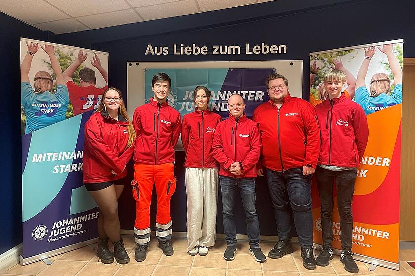 Die neue Delmenhorster Ortsjugendleitung. Lisa Jahnert (von links), Felix Flügger, Eske Albert, Patrick Glander, Axel Ebbecke und Leon Sauermann.