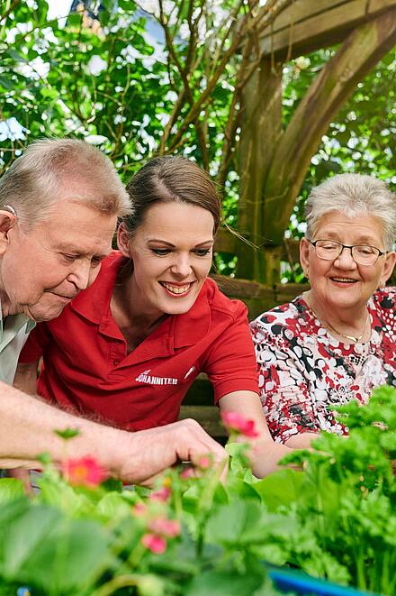 Impression Besuchsdienst: 3 Menschen mache Gartenpflege