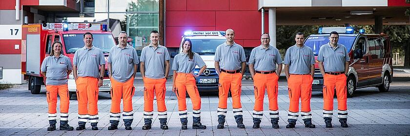Ausgebildete Helfer vor Ort von der freiwilligen Feuerwehr Dolgesheim
